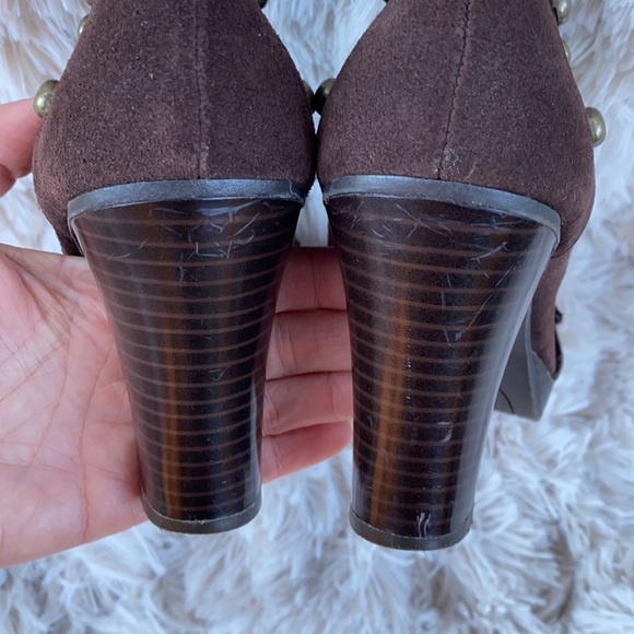 MIA brown suede studded platform heels size 6 - Picture 4 of 12